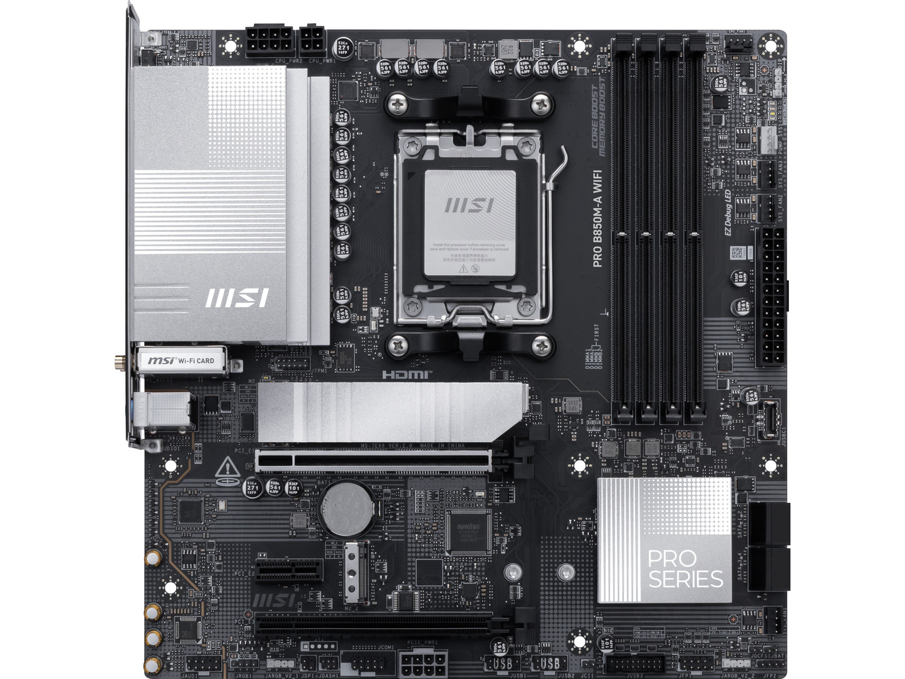 Am5 Micro Atx Pcie 5.0 Motherboard - MSI PRO B850M-A WIFI AM5, Wi-Fi